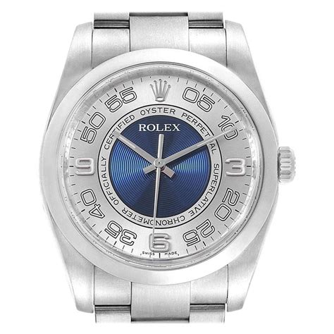 rolex silber blaues zifferblatt